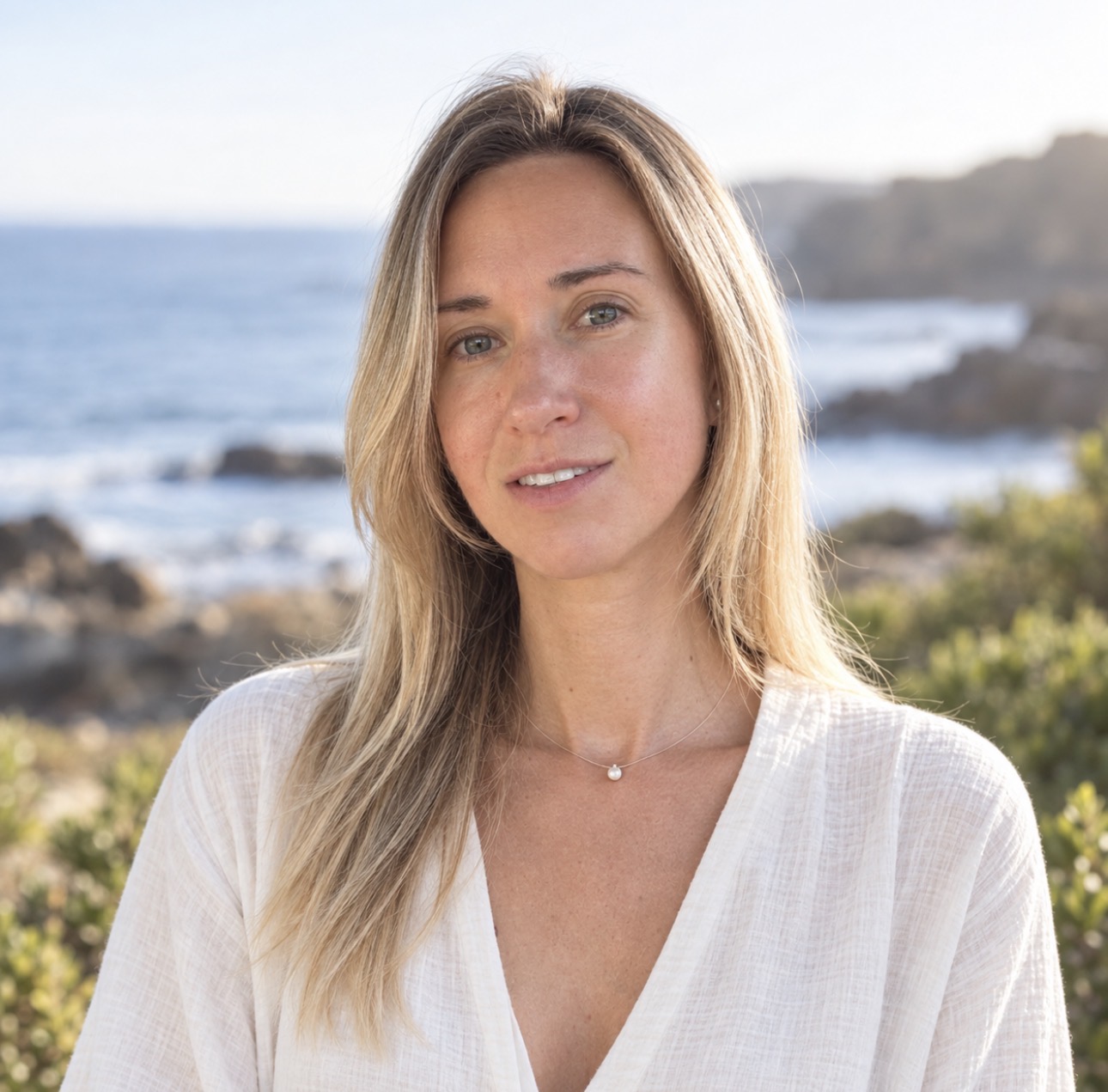 Tetiana by the California coast